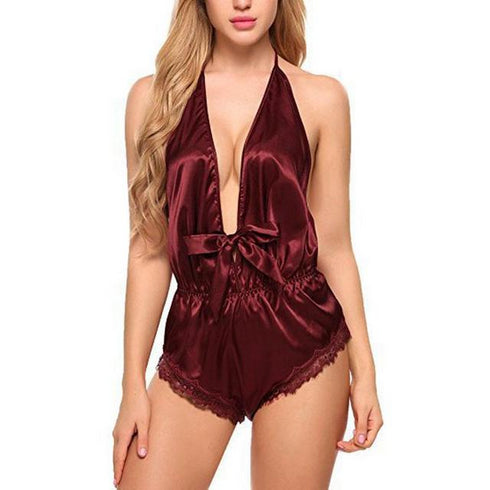 Sexy Lace Satin Silk Lingerie Nightwear - ROUTINE FASHION